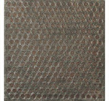 Напольная плитка из керамогранита под перфорированный металл Dune Diurne Oxide Plate, 20x20 см, 9 мм, ржаво-коричневый