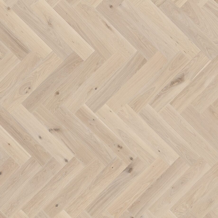 Паркет елочка дуб, Tarkett, Segno Oak Lime Stone, брашированная, 4-х сторонняя фаска, масло воск, левый модуль