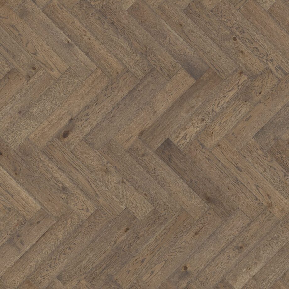 Паркет елочка дуб, Tarkett, Segno Oak Old Grey, брашированная, 4-х сторонняя фаска, масло воск, левый модуль