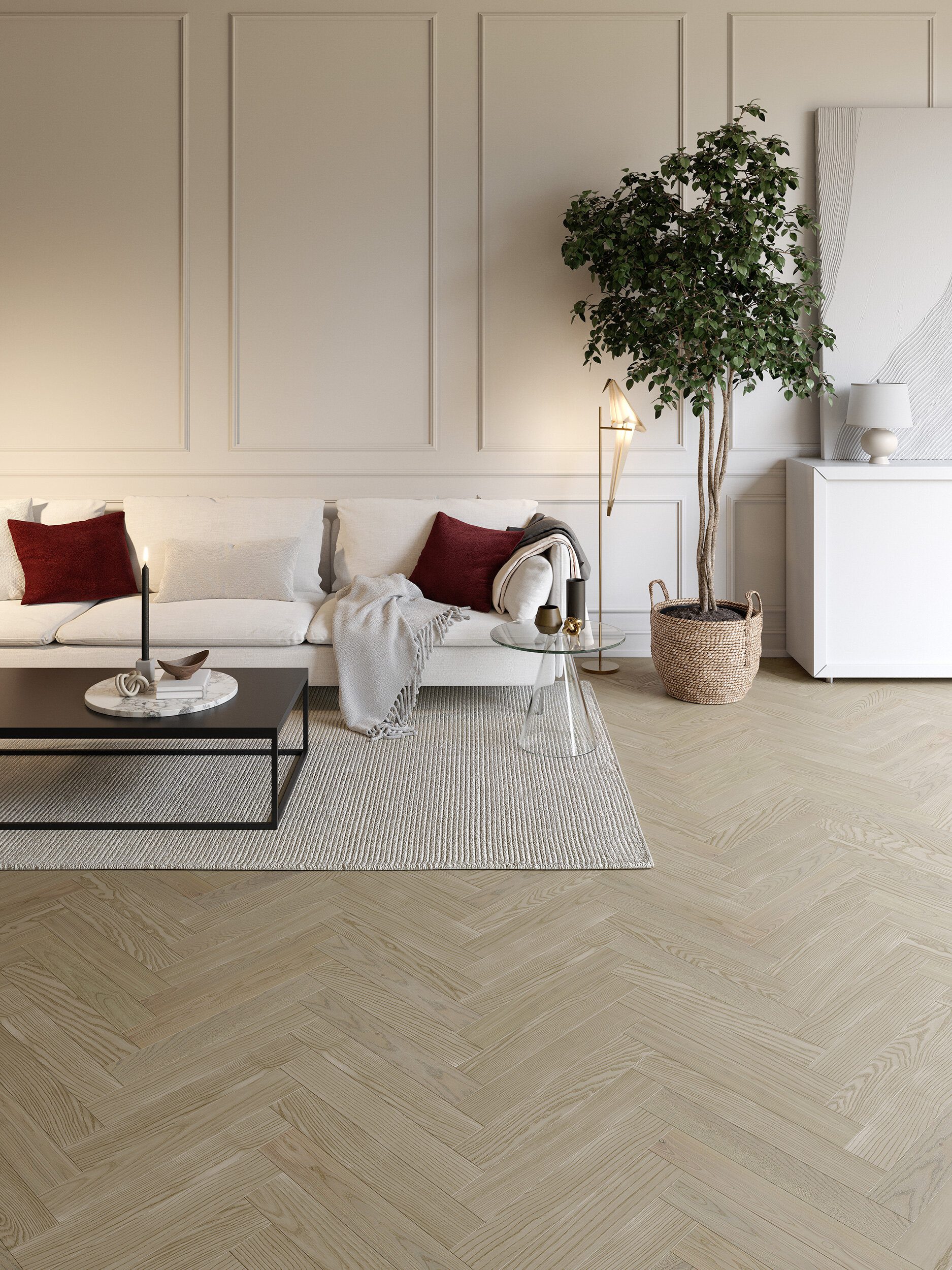 Паркет ёлочкой ясень Esta Elegant Sandstone Original 700 мм экстраматовый лак – 3