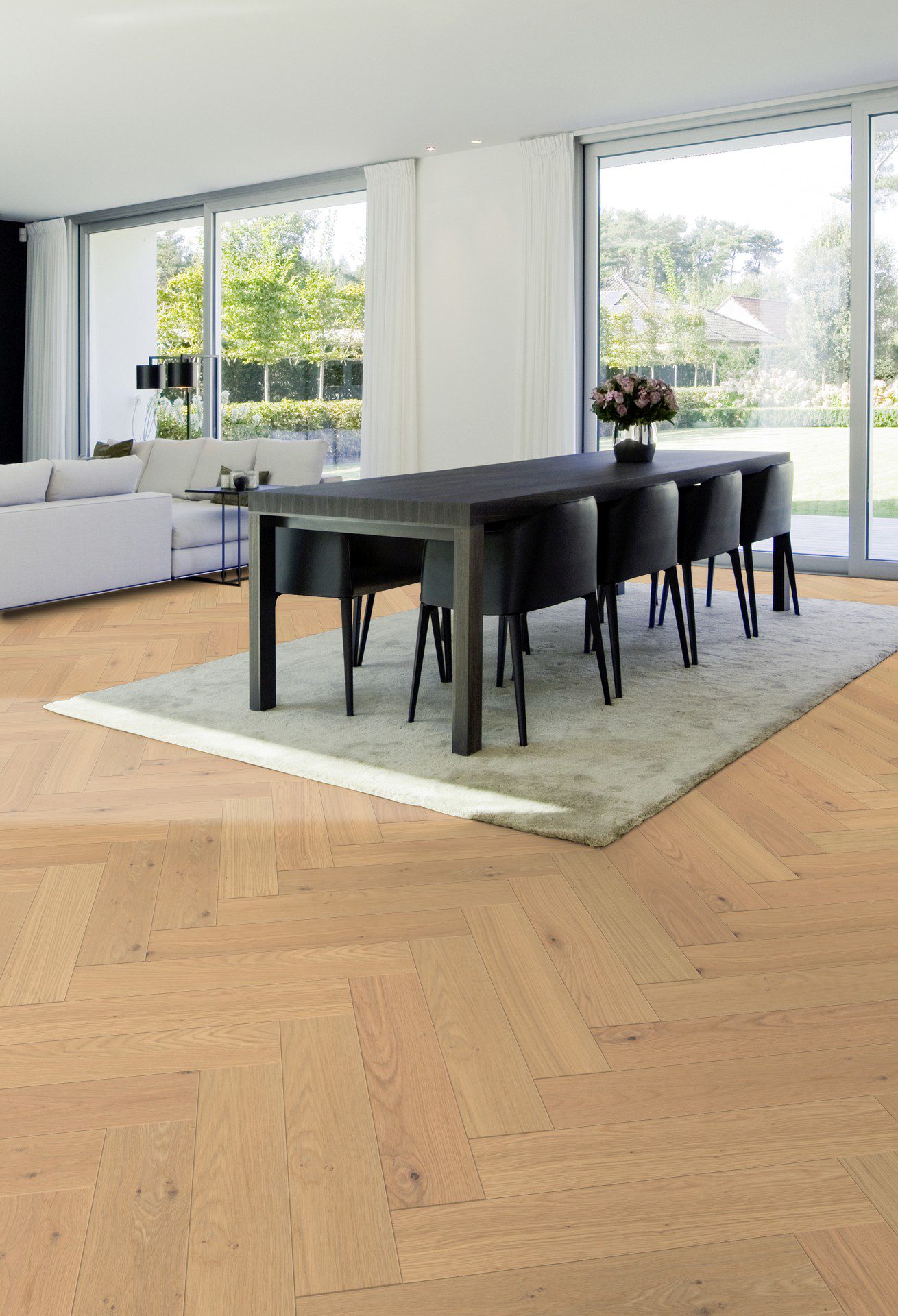 Kalasabaparkett Parky Swing Sand Oak Rustic Light – interjöör