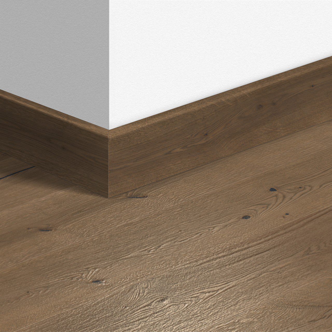 Деревянный плинтус Quick-Step Dark Chocolate Oak Extra Matt Oiled для паркета, шпонированный, 16x80x2400 мм