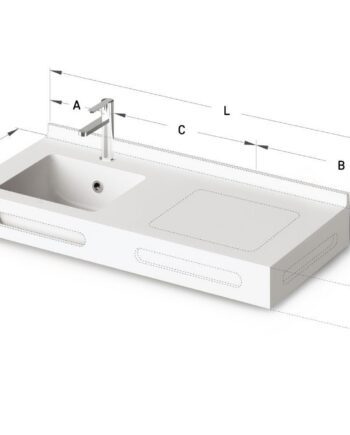 Раковина со столешницей на заказ PAA OPUS MINI MTM, Silkstone