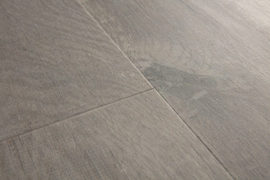 SPC плитка Quick Step cotton oak cozy grey alpha medium planks, фаска