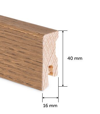 Плинтус Thede & Witte Cube 40, дуб Oldwood White Wash, 15 x 40 x 2400 мм