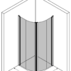 Полукруглый душевой уголок Hietakari Infinia 269 – 3D-чертёж Полукруглый душевой уголок Hietakari Infinia 269, распашная дверь + распашная дверь – 3