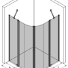 Полукруглый душевой уголок Hietakari Infinia 276 – 3D-чертёж