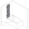 Складная шторка для ванны Hietakari Vetro VB3 – 3D-чертёж Складная шторка для ванны Hietakari Vetro VB3 – 3D-чертёж