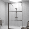 Душевая перегородка Walk-in Hietakari Bläk 713 Tokyo, белый профиль, бронзовое тонированное стекло