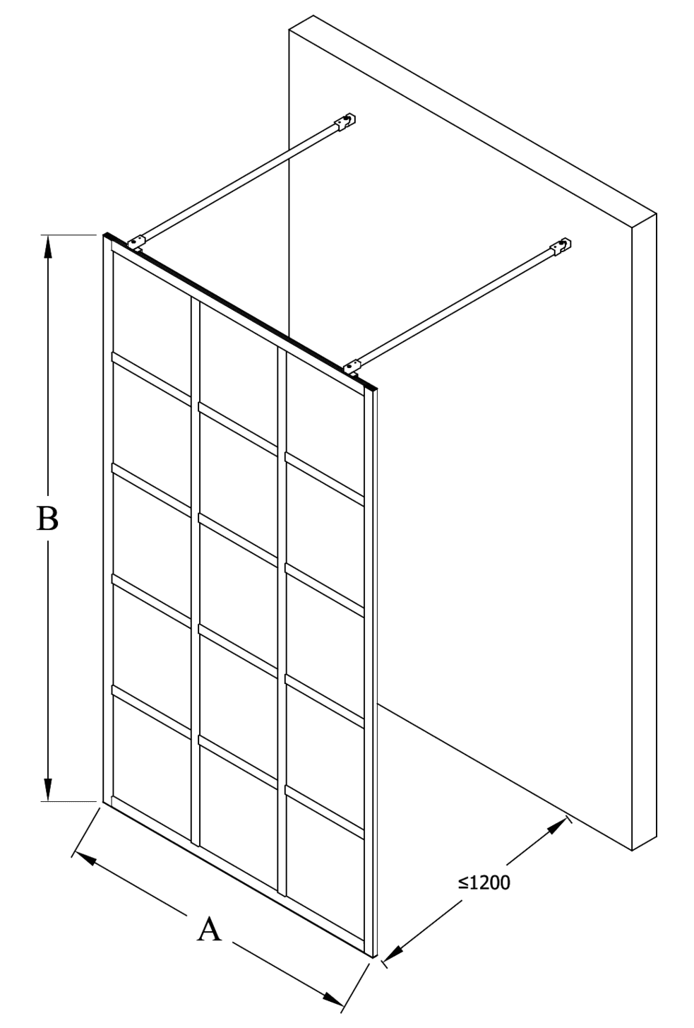 Душевая перегородка Walk-in Hietakari Bläk 714 Paris – 2