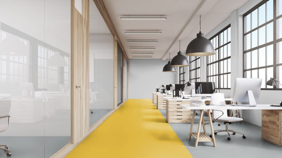 Linoleum Gerflor Lino Art Star 0001 Lemon Yellow – vaade 4 Линолеум Gerflor Lino Art Star 0001 Lemon Yellow – 4