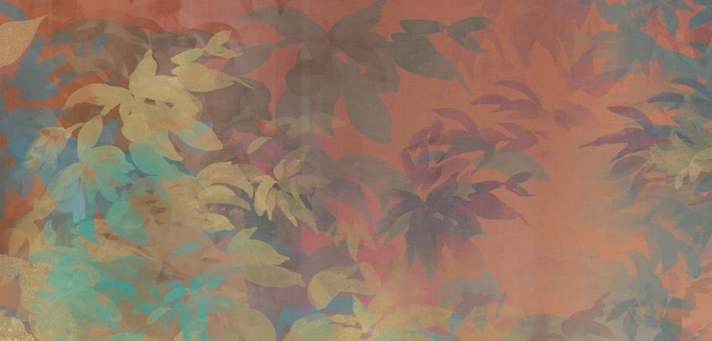 Декоративная керамическая плитка с рисунком ABK Wide&Style Foliage Orange A, 120x240 см (4 x 60x120 см), 8,5 мм, матовая