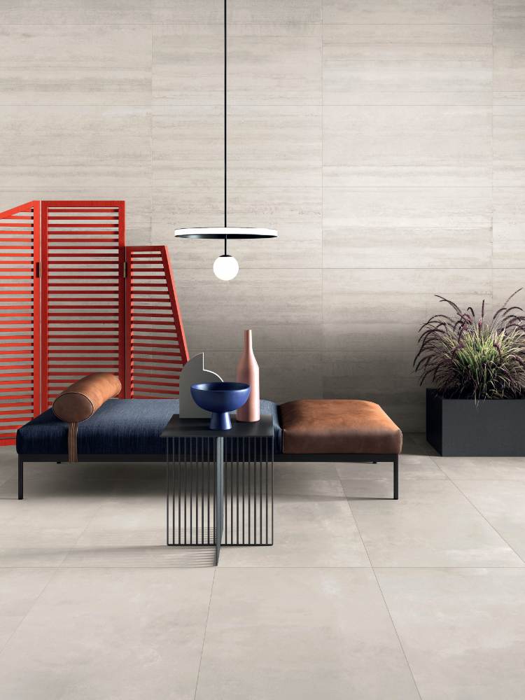 Декоративная керамическая плитка под бетон ABK LAB325 Form Pearl, 60x120 см, 8,5 мм, рельефная, матовая – 4