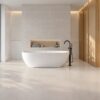 из керамогранита под камень Tau Lithos White, белый, ректифицированная – фото 3 Структурированная напольная плитка из керамогранита под камень Tau Lithos TXT White, 60x120 см, белый, R10, ректифицированная – 3