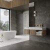 Матовая напольная плитка из керамогранита под камень Alistone Black, 60x120 см, 8 мм, чёрный, R10 – 2