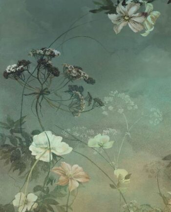 Крупноформатная декоративная плита с рисунком ABK Wide&Style Country Flowers Green A, 160x320 см, 6 мм, матовая