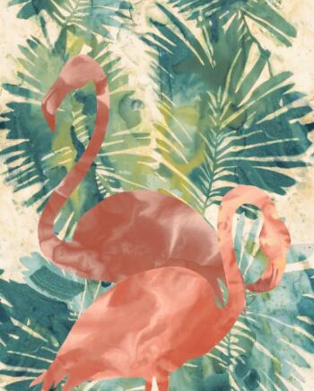 Крупноформатная декоративная плита с рисунком ABK Wide&Style Tropical Flamingo, 160x320 см, 6 мм, матовая