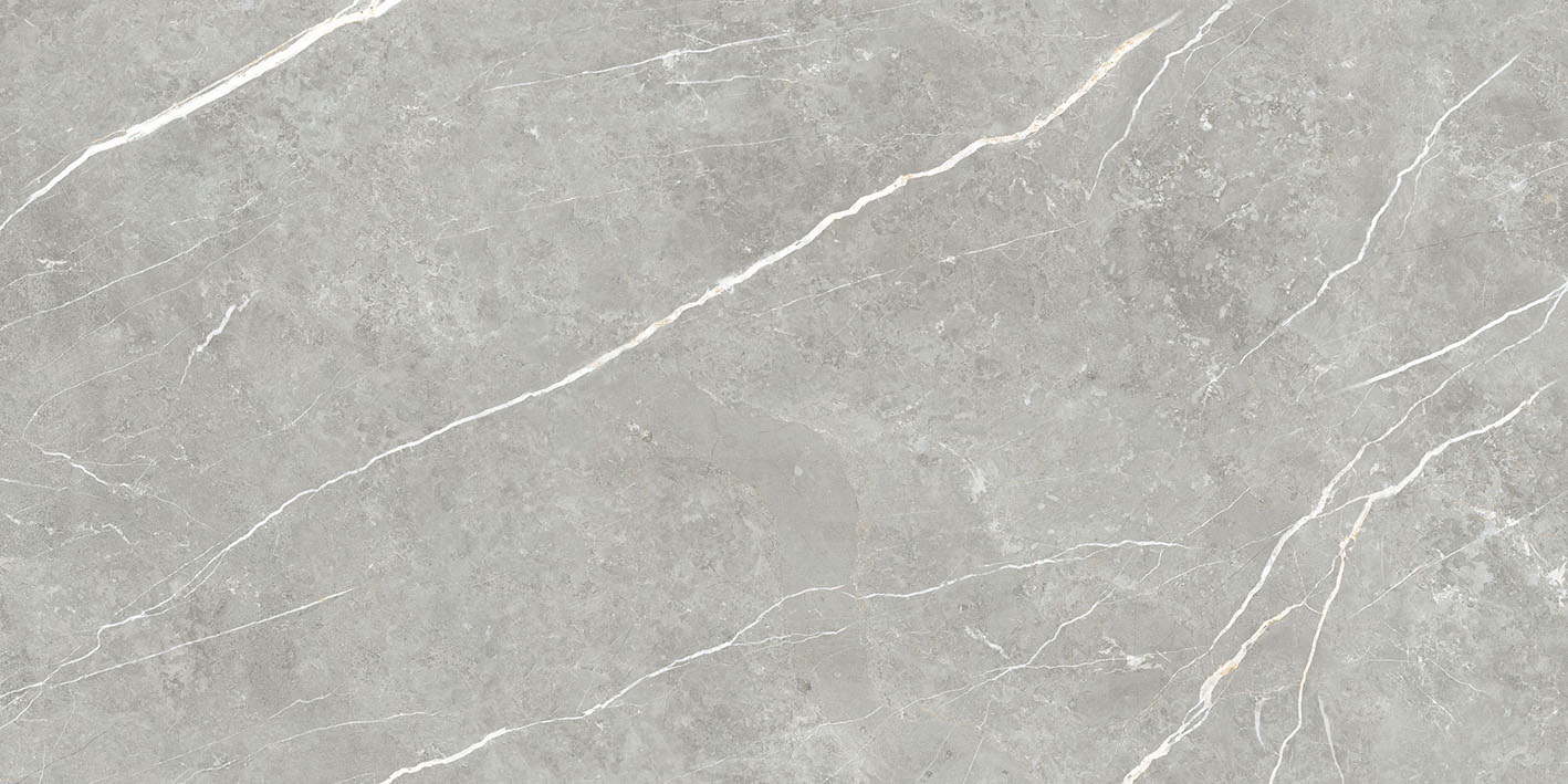 Полированная напольная плитка из керамогранита под мрамор Tau Elite Gray Pol, 60x120 см, 10,5 мм, серый, ректифицированная