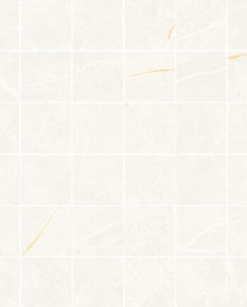 Матовая мозаичная плитка из керамогранита под мрамор Tau Elite White 5x5, 30x30 см, белый
