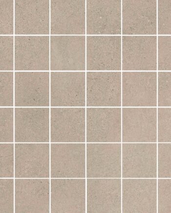 Мозаичная плитка из керамогранита под бетон Tau Integra Greige 5x5, 30x30 см, серо-бежевый