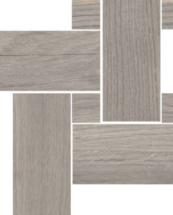 Мозаичная плитка из керамогранита под дерево Tau Loire Gray Legno, 22x22 см, серый