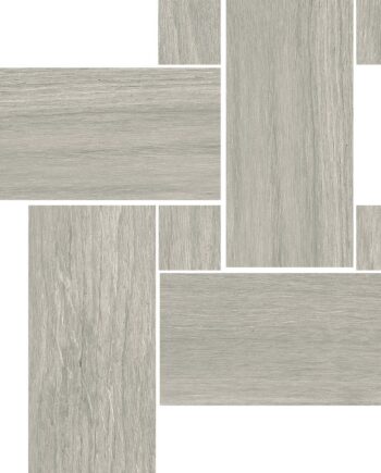 Мозаичная плитка из керамогранита под дерево Tau Loire Silver Legno, 22x22 см, серебристо-серый