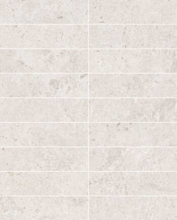 Мозаичная плитка из керамогранита под камень Tau Dorset White 3x15, 30x30 см, белый