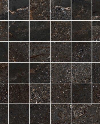 Мозаичная плитка из керамогранита под камень Tau Mainstone Black 5x5 Pol, 30x30 см, чёрный
