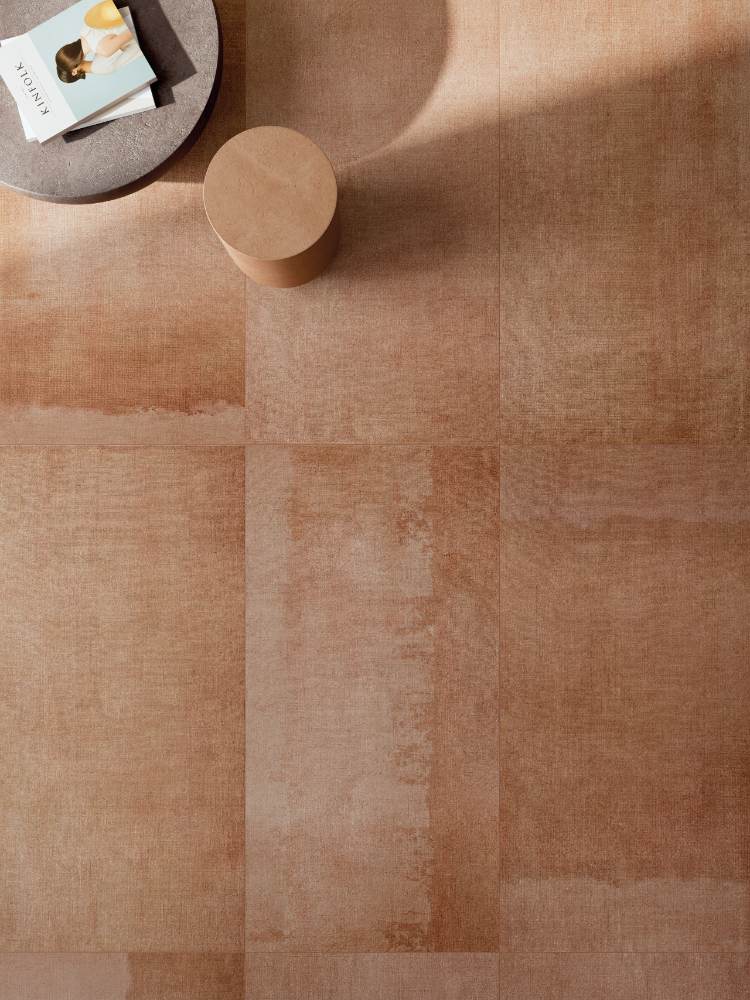 Напольная керамическая плитка с рисунком ABK Poetry Net Multi Orange, 60x120 + 60x60 + 2× 30x60 см, 8,5 мм, напольный микс с рисунком, матовая – 3