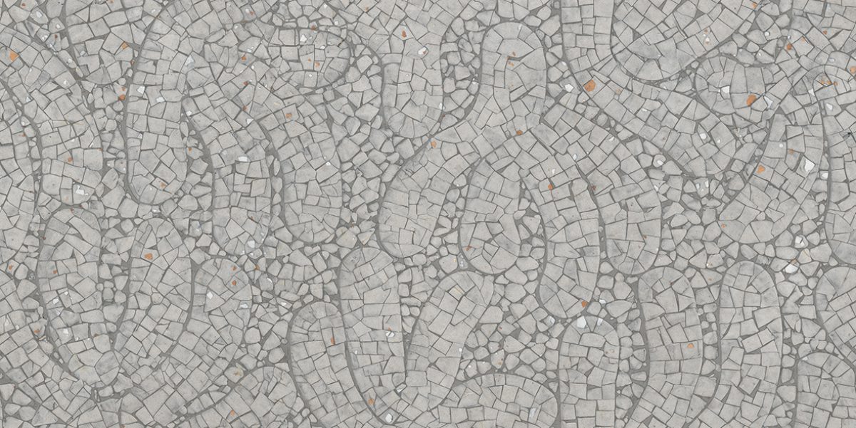 Декоративная керамическая плитка с узором ABK Moooi Egg Scape Cloistered Dove Concrete, 60x120 см, 8,5 мм, с глянцевым декором