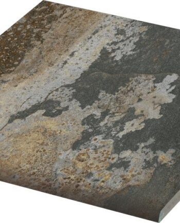 Напольная плитка из керамогранита под сланец с закруглённым краем (bullnose) Dune Ardesia Multicolore Bullnose, 14,7x14,7 см, 8 мм, многоцветный, R12