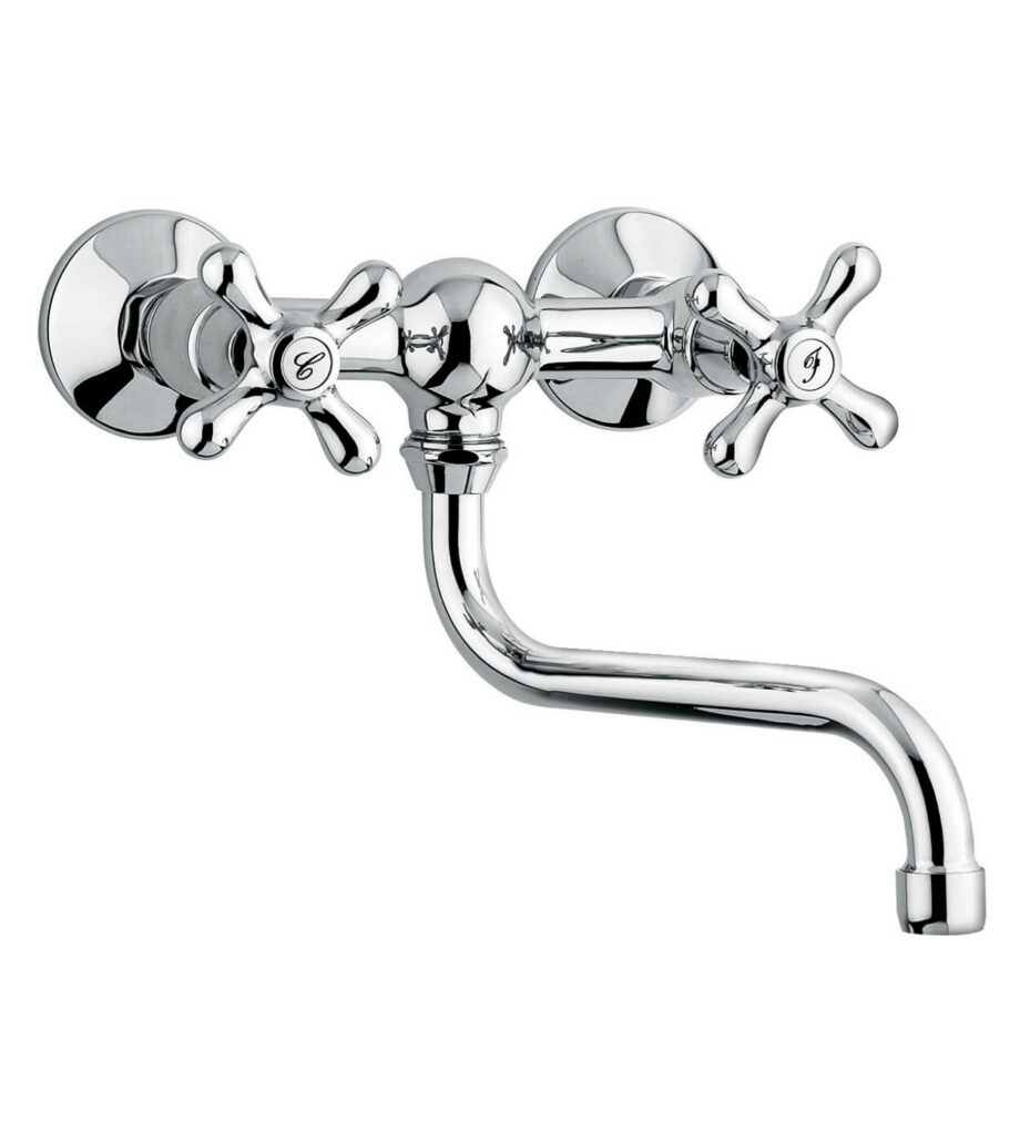 Настенный двухвентильный кухонный смеситель Emmevi Decò Classic 12005S, хром Настенный двухвентильный кухонный смеситель Emmevi Decò Classic 12005S