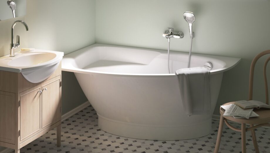 Угловая ванна PAA TRE 150 D 150×100 cm, литьевой камень – фото 2 Угловая ванна PAA TRE 150 D 150x100 cm, литьевой камень – 2