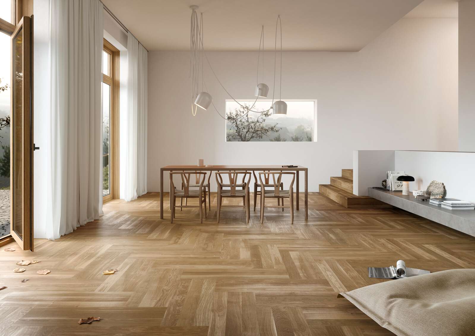 Паркет ёлочкой Bauwerk Cleverpark 900 дуб Mandorla 34 масло брашированный – 2