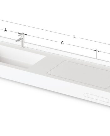 Раковина со столешницей на заказ PAA OPUS GRANDE MTM, Silkstone