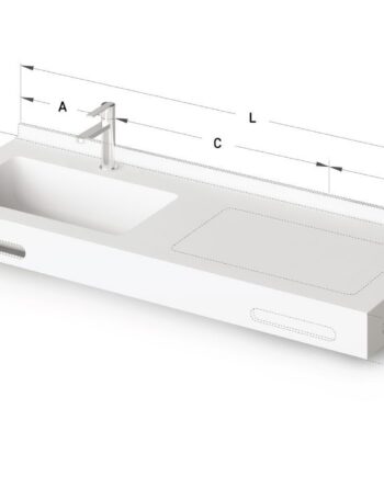 Раковина со столешницей на заказ PAA OPUS MTM, Silkstone