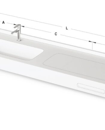 Раковина со столешницей на заказ PAA QUADRO MTM, Silkstone