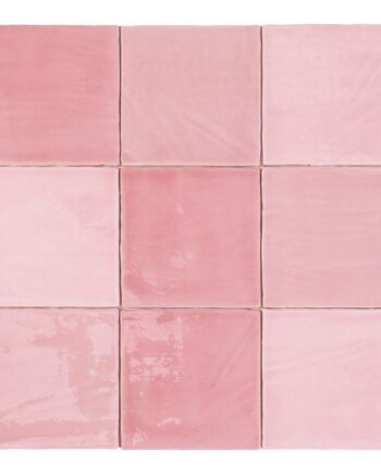 Рельефная настенная керамическая плитка под ручную работу Dune Tabarca Rosa, 15x15 см, 9 мм, розовый