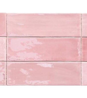 Рельефная настенная керамическая плитка под ручную работу Dune Tabarca Rosa, 7,5x23 см, 9 мм, розовый