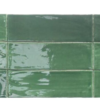 Рельефная настенная керамическая плитка под ручную работу Dune Tabarca Verde, 7,5x23 см, 9 мм, зелёный