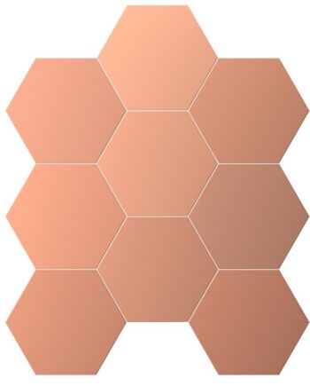 Шестигранная напольная плитка из керамогранита с вариацией оттенков Dune Chicago Exa Ginger, 21,5x25 см, 9 мм, имбирно-коричневый, R10
