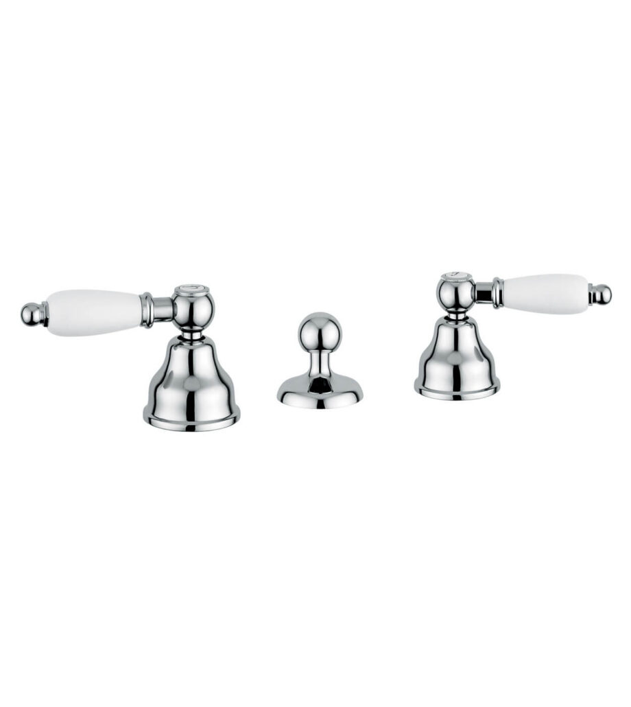 Смеситель для биде на 3 отверстия Emmevi Decò Ceramic 121034, хром Смеситель для биде на 3 отверстия Emmevi Decò Ceramic 121034