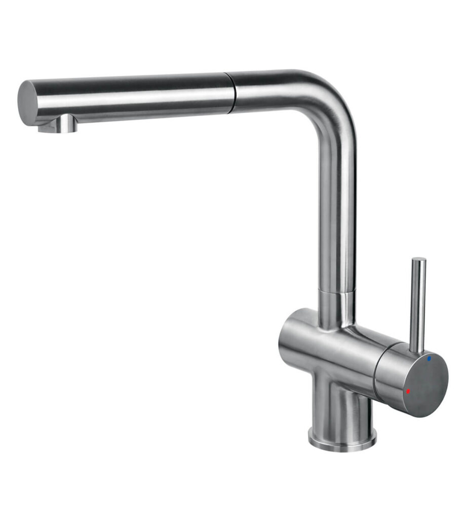 Смеситель для кухни Emmevi Piper 45044INES с выдвижной лейкой, нержавеющая сталь Смеситель для кухни Emmevi Piper 45044INES с выдвижной лейкой
