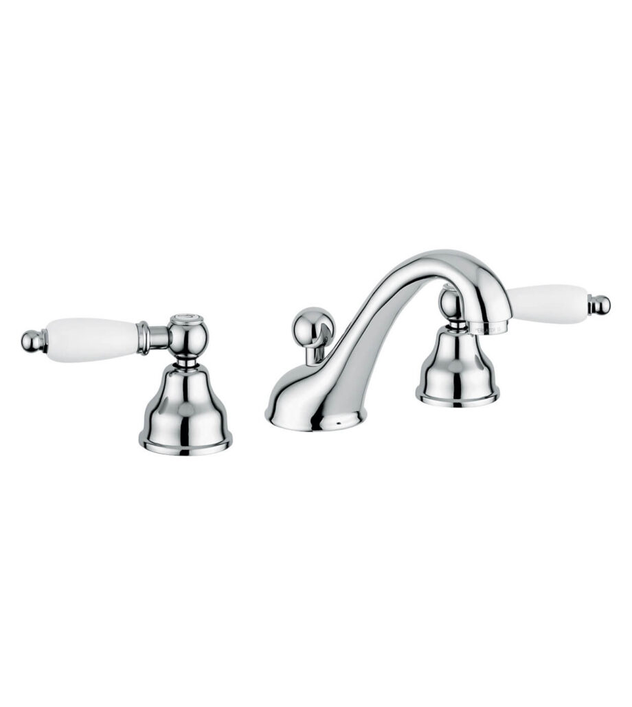 Смеситель для раковины на 3 отверстия Emmevi Decò Ceramic 121033 с донным клапаном, хром Смеситель для раковины на 3 отверстия Emmevi Decò Ceramic 121033 с донным клапаном