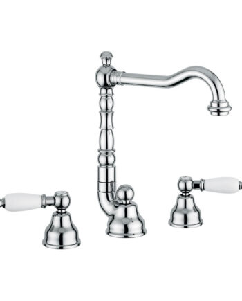 Смеситель для раковины на 3 отверстия Emmevi Decò Ceramic 121643 с донным клапаном