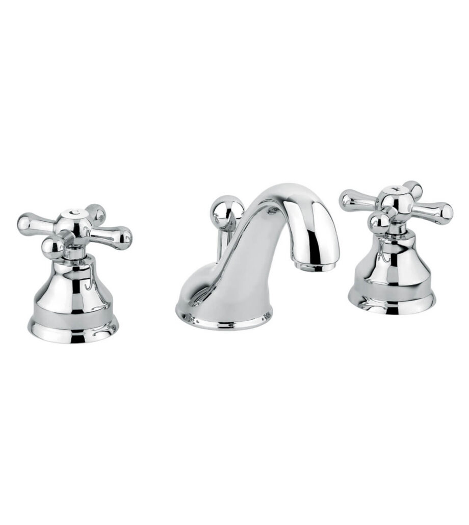 Смеситель для раковины на 3 отверстия Emmevi Decò Classic 12033 с донным клапаном, хром Смеситель для раковины на 3 отверстия Emmevi Decò Classic 12033 с донным клапаном
