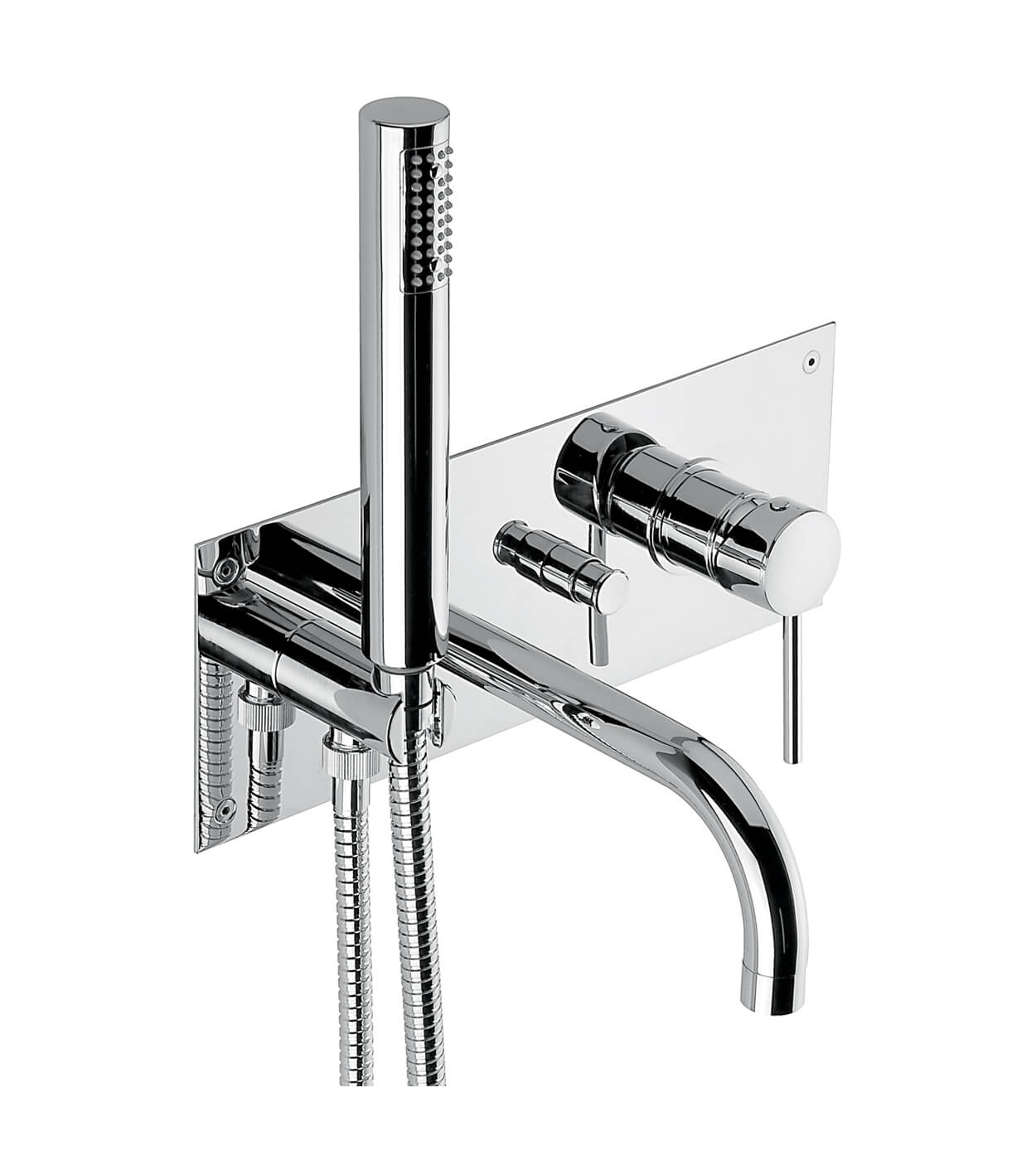 Встраиваемый смеситель для ванны Emmevi Piper 45051 с изливом и ручным душем